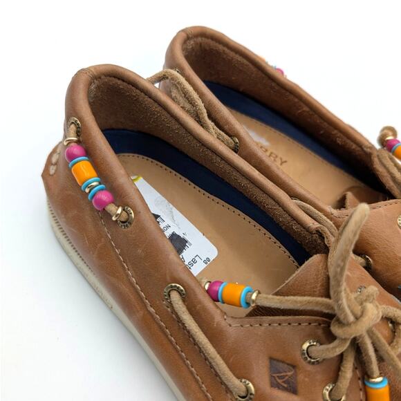 Sperry Authentic Original 2 Eye Beaded Boat Shoe Women's Brown Size US5 EU35 - Picture 11 of 12